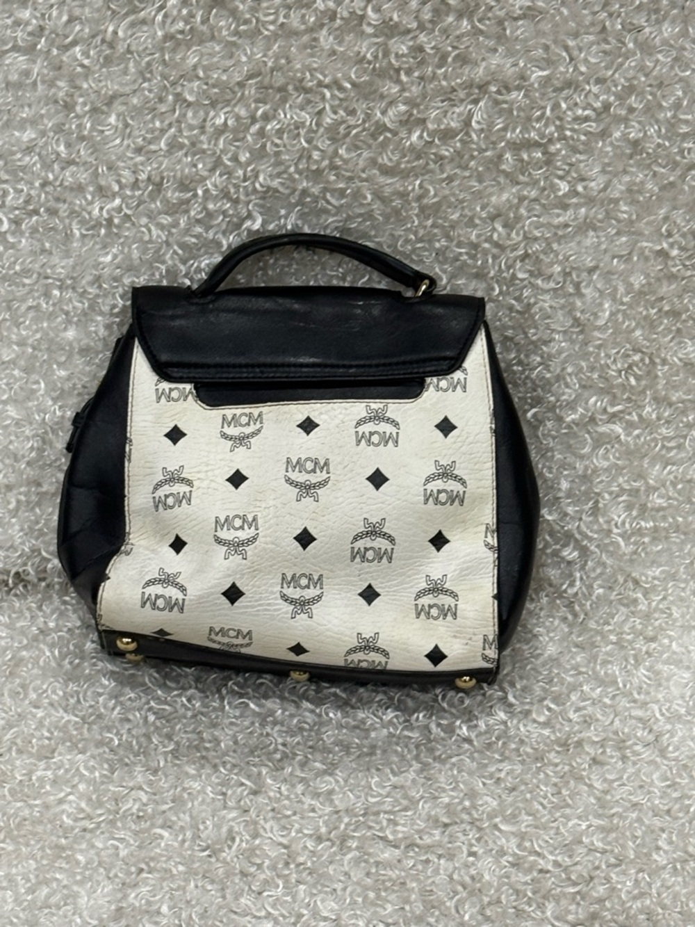 MCM Satchel Bag With Embellished Stones - Picture 5 of 15